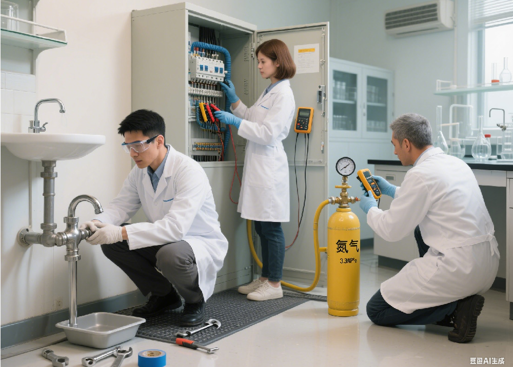 武汉实验室水路、电路、气路维修